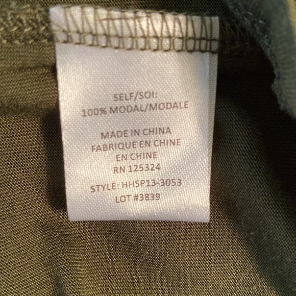 Haute Hippie Army Green Draped Faux Wrap Drop Waist Modal Jersey Tunic Dress - M - Picture 11 of 14